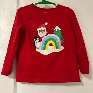 H&M Kids Festive Red Long Sleeve Tee